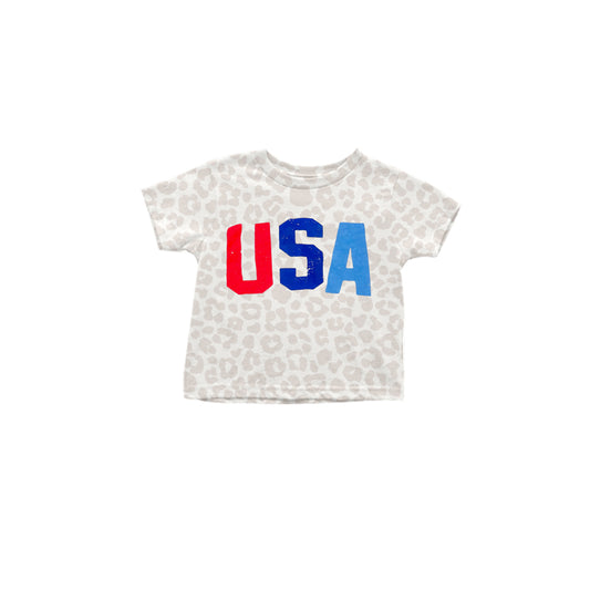 pre-order GT0547 USA leopard print short-sleeved top