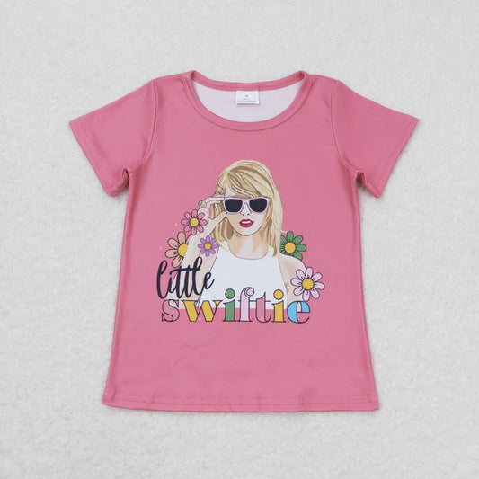 GT0552 little swiftie floral pink short-sleeved top