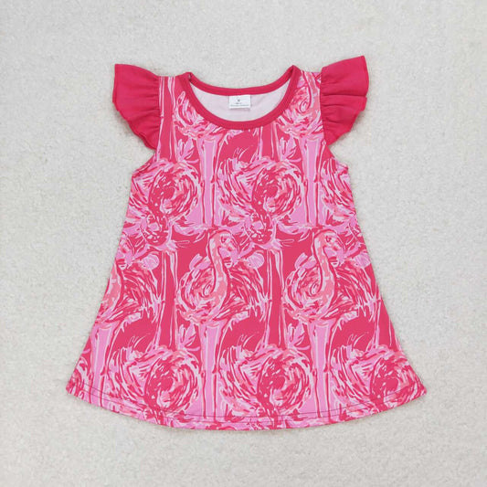 GT0565 Flamingo rose red flying sleeve top