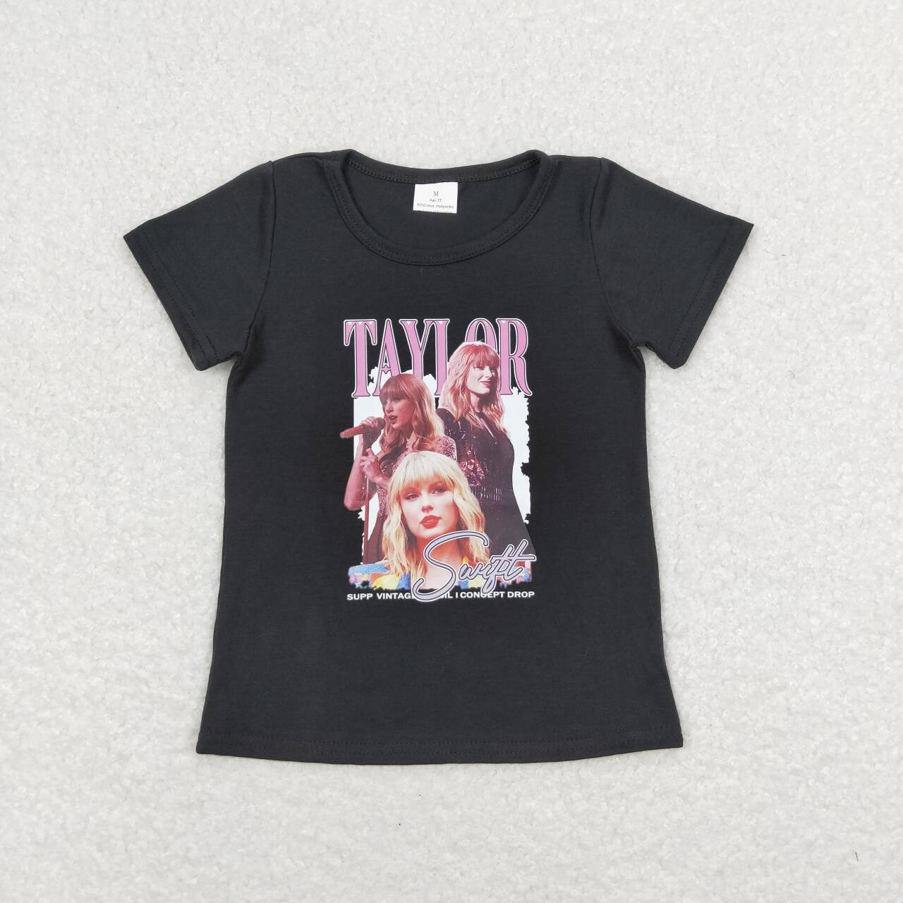 GT0572 Letter black short sleeve top