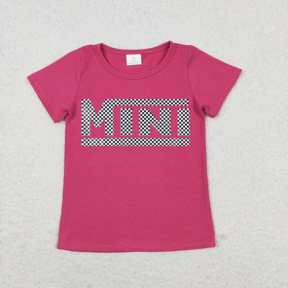 GT0573 mini rose red short-sleeved top