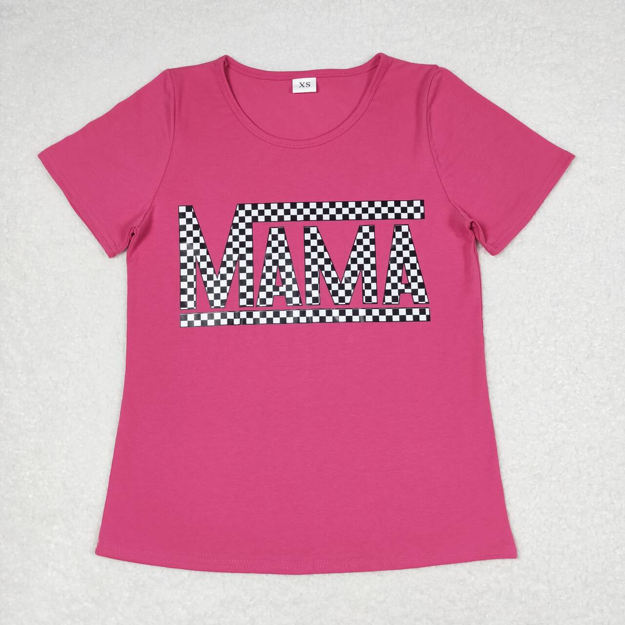 GT0574 Adult women mama rose red short-sleeved top