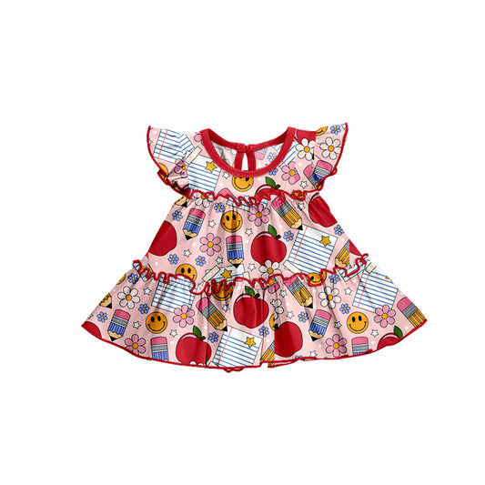 presale GT0575 Flower Pencil Apple Flying Sleeve Top