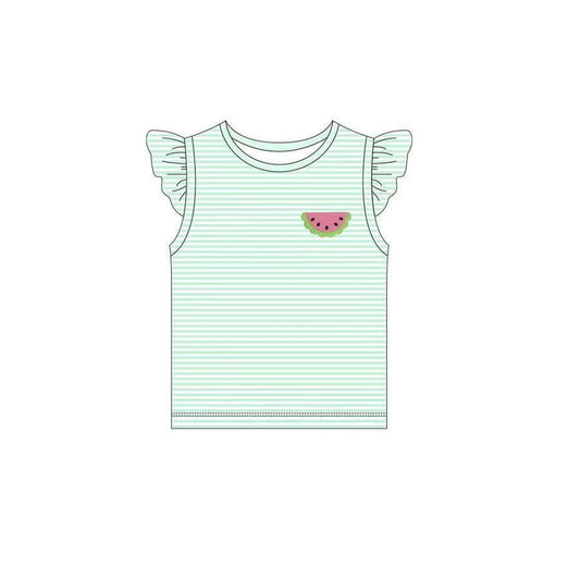 presale GT0581 Watermelon green striped flying sleeve top