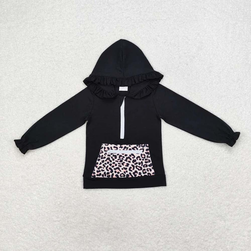 Sibling Baby Girls Ruffle Hooded Fall Pocket Pullovers Tops D 6.28