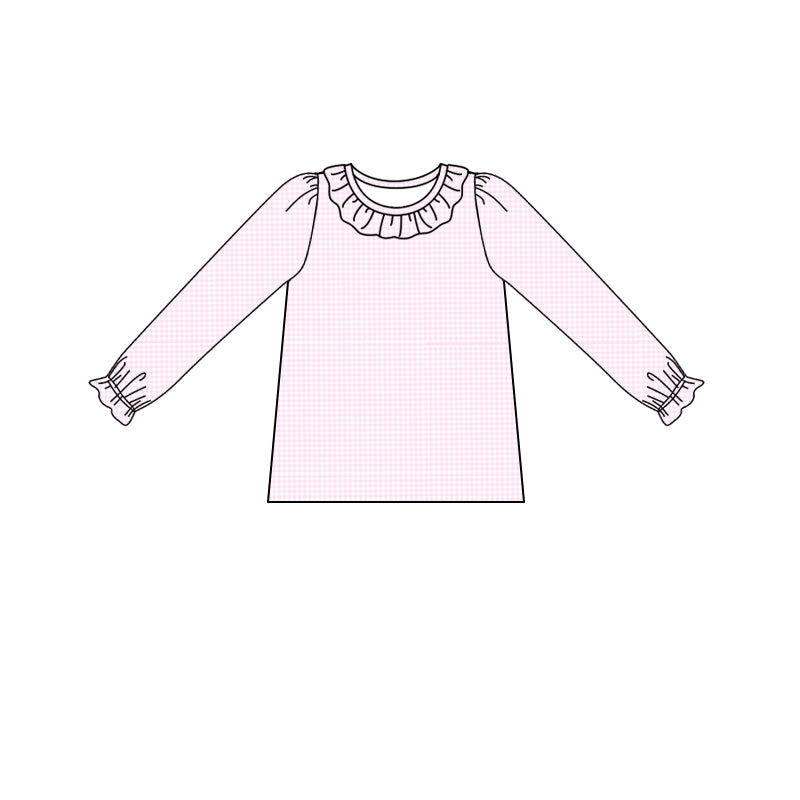 GLD0576 Halloween Pink Plaid Lace Long Sleeve Smiley Face Rose Red Sleeveless Dress Set