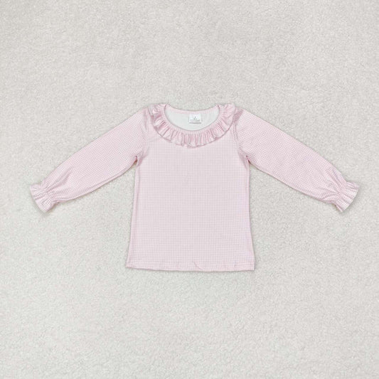 GT0626 Pink Plaid Long Sleeve Top