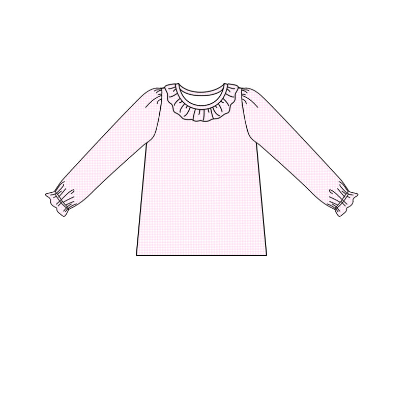 presale LR1171 Halloween Pink Plaid Lace Long Sleeve Rose Red Vest Bodysuit Set