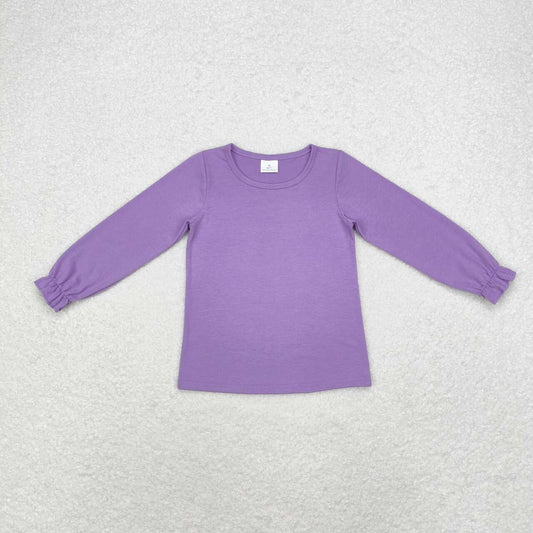 GT0645 Purple solid long sleeve top