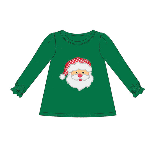presale GT0658 Plaid Hat Santa Claus Lace Green Long Sleeve Top