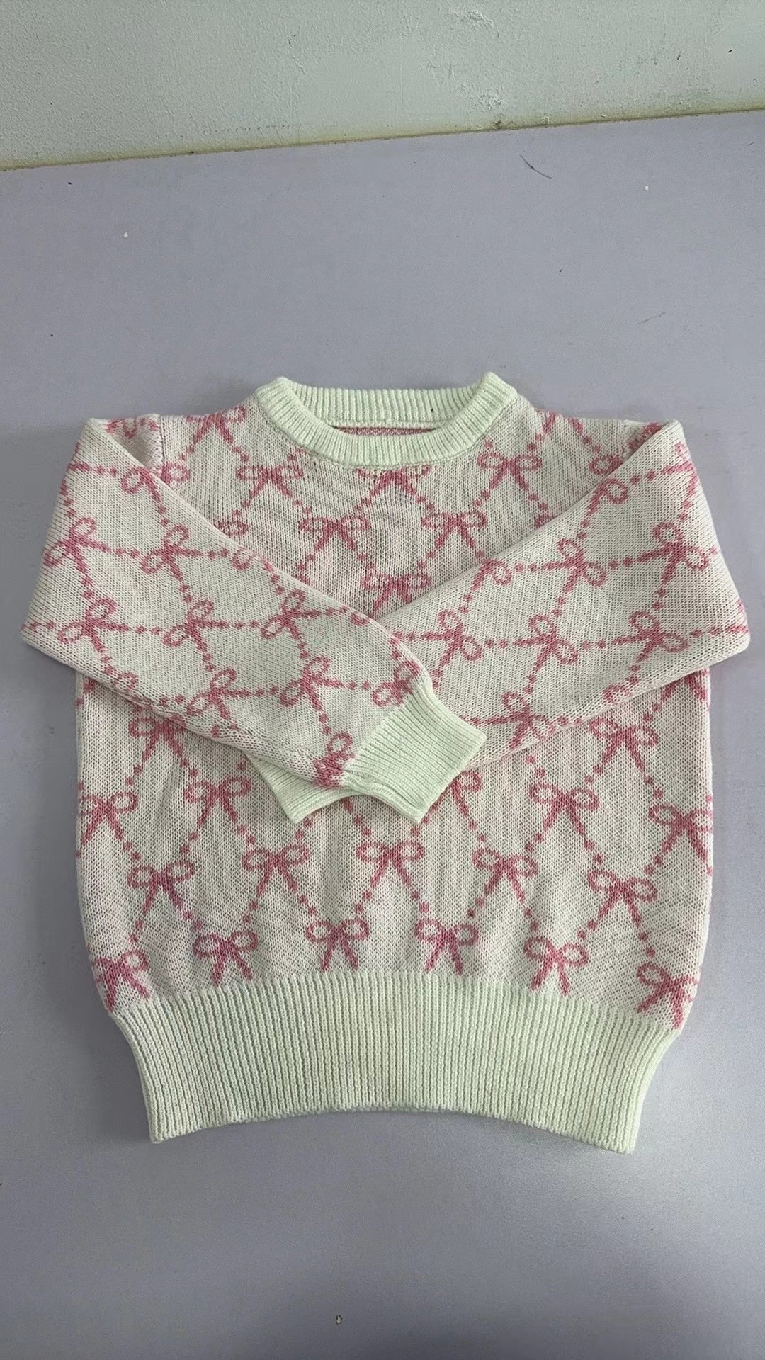 presale GT0663 Bow pattern long sleeve sweater
