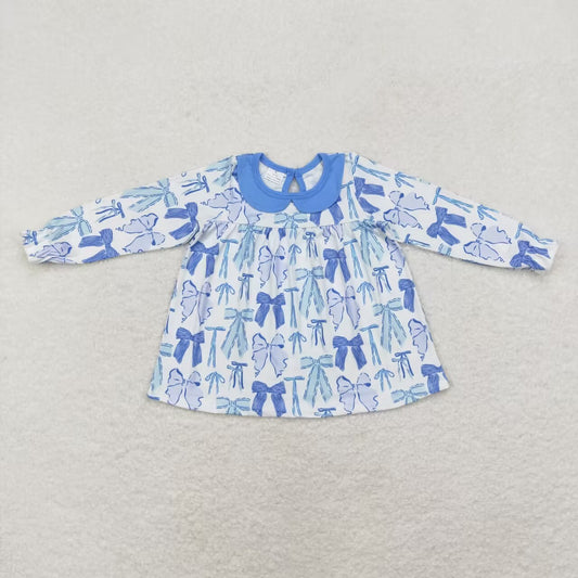 GT0666 Sky blue bow-neck long-sleeved top D 6.13