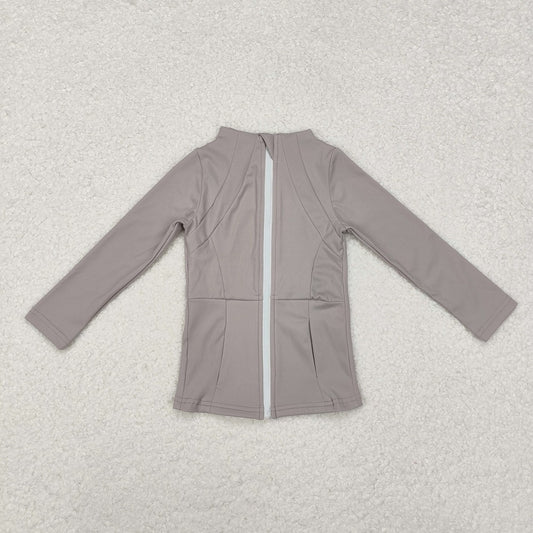 GT0679 Baby Girls Grey Zip Pocket Yoga Active Wear Jackets