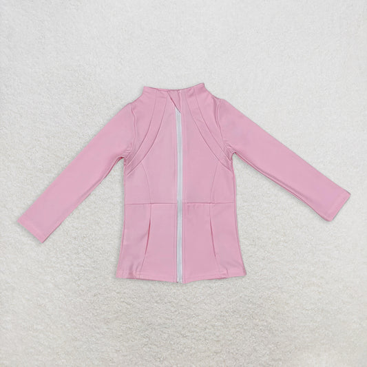 GT0683 Baby Girls Light Pink Zip Pocket Yoga Active Wear Jackets   D 5.6