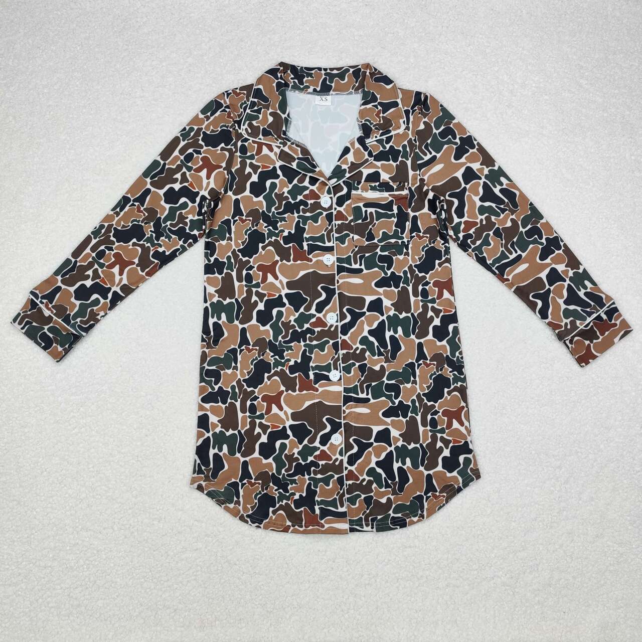 GT0695 Adult female brown green camouflage beige long-sleeved top