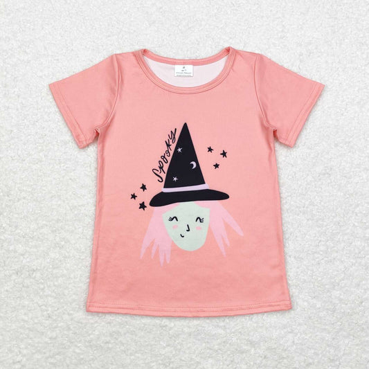 GT0697 Witch Pink Orange Short Sleeve Top