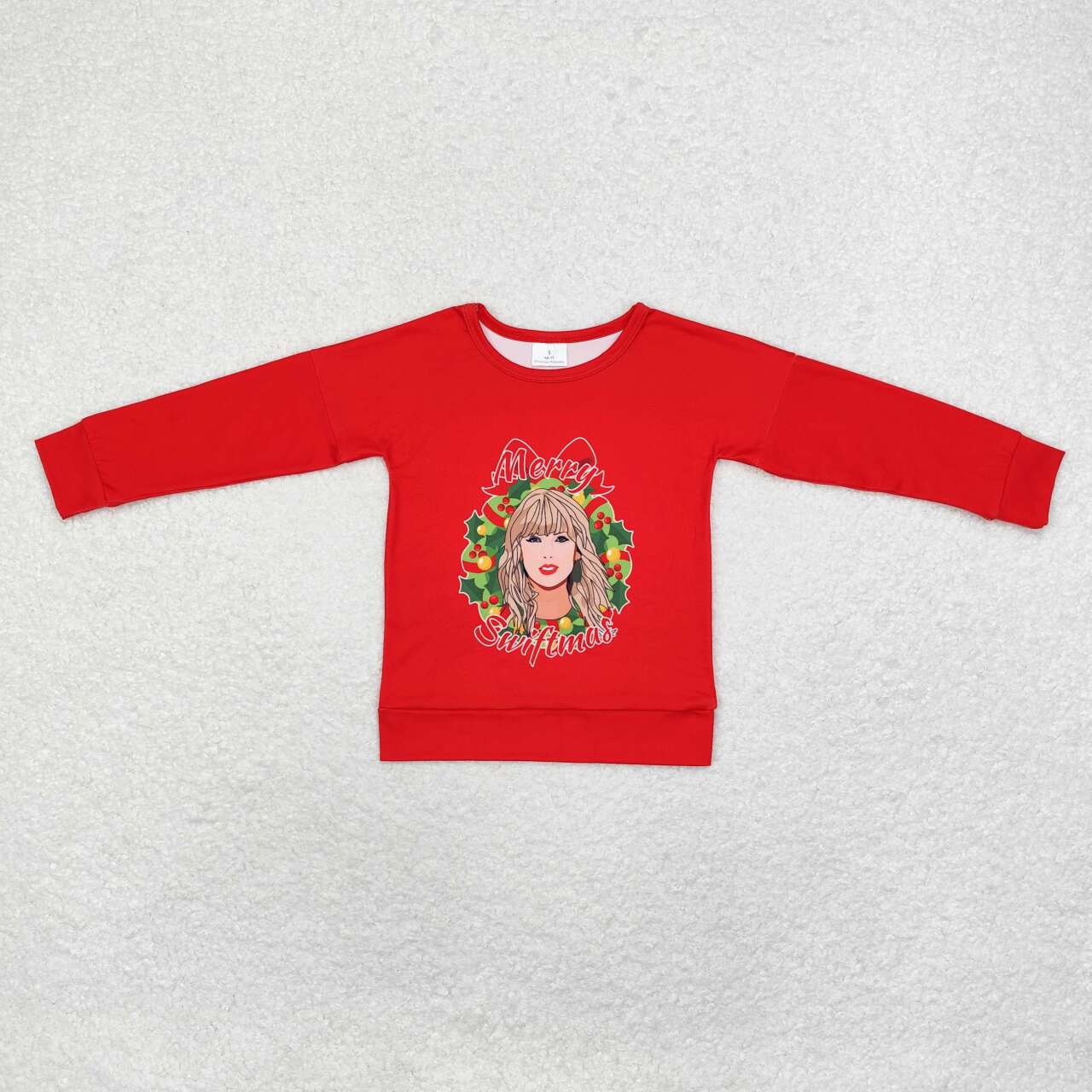 GT0703 merry swiftmas red long sleeve top