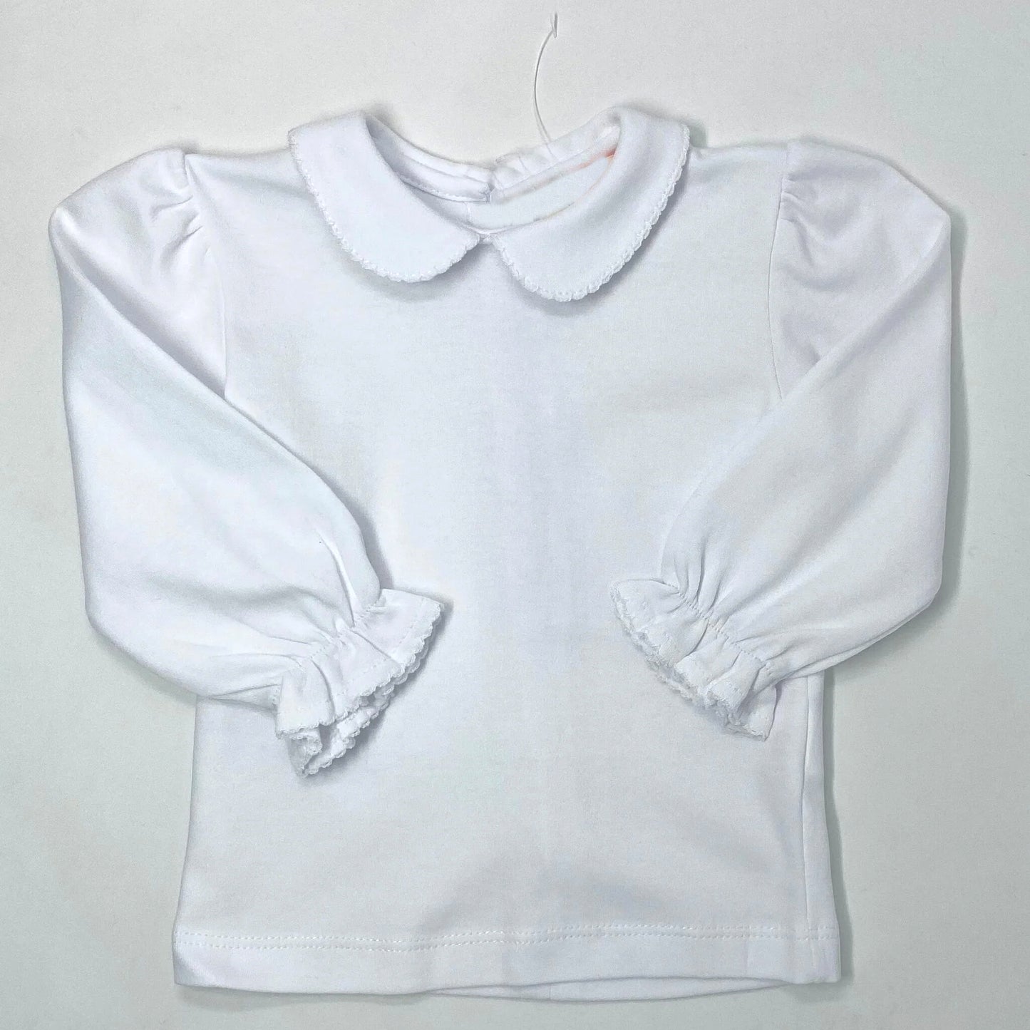 presale GT0710 Solid white long-sleeved top with doll collar  2024 7.19