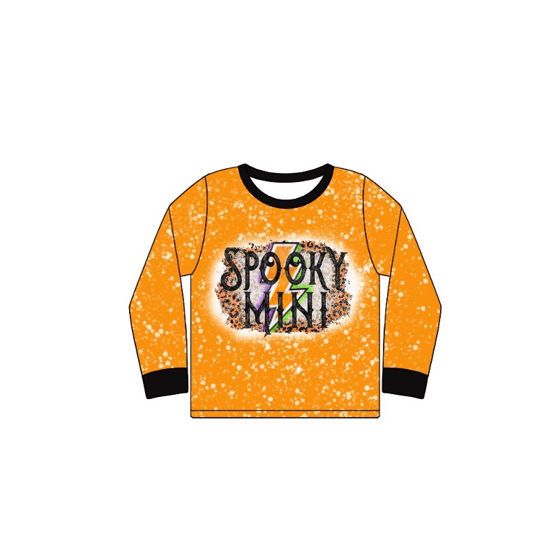 presale GT0712 Halloween Lightning Orange Long Sleeve Top  2024 7.23