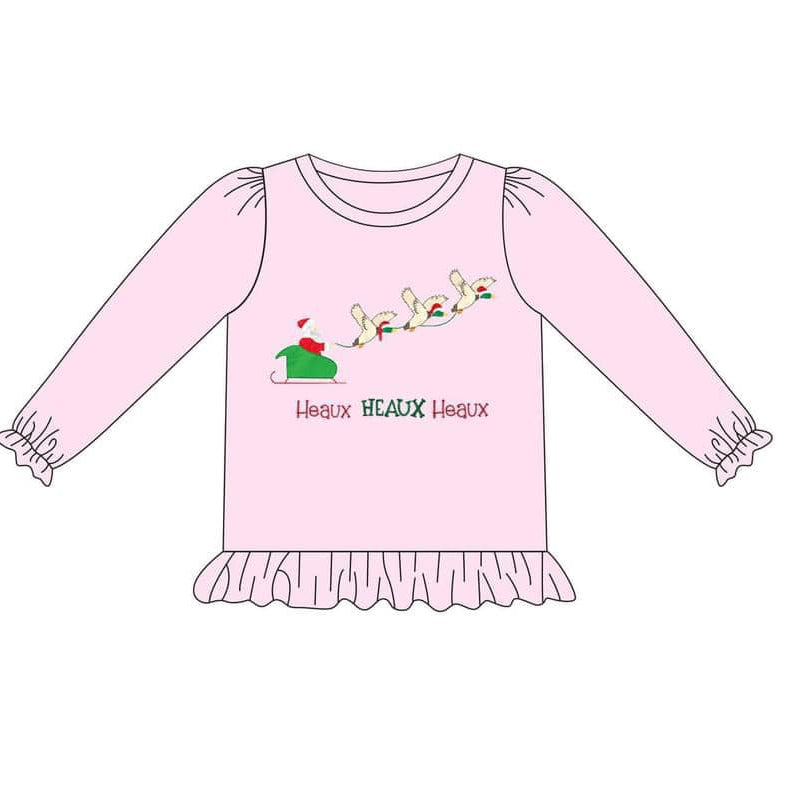 presale GT0715  Santa Duck Pink Lace Long Sleeve Top 2024 7.25