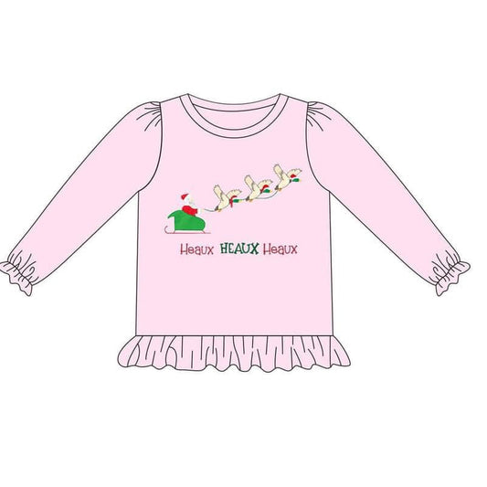 presale GT0715 Santa Duck Pink Lace Long Sleeve Top 2024 7.25