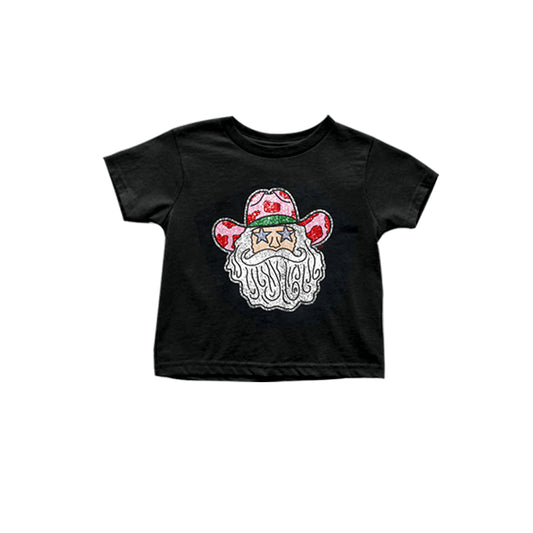 presale GT0724  Santa Claus black short-sleeved top 2024 8.2