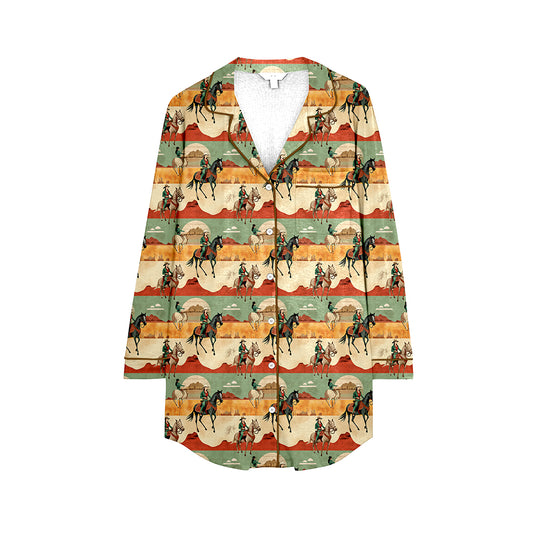 presale GT0752 Adult female horse riding desert beige green long sleeve top 2024 8.29