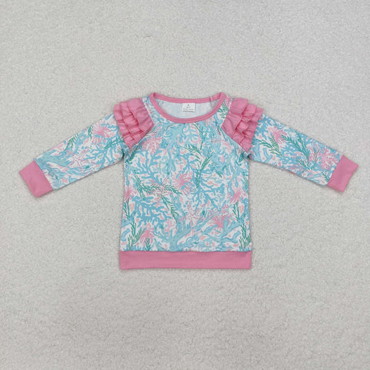 GT0763 Seagrass Pink Lace Long Sleeve Top