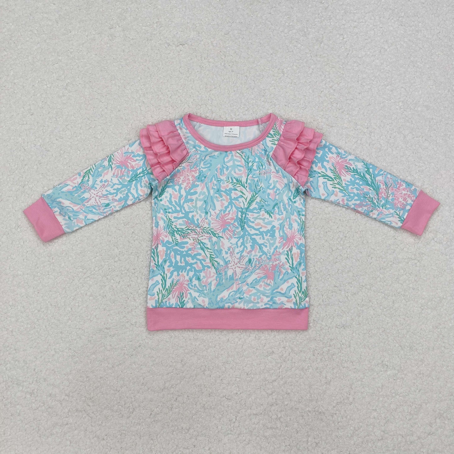GT0763 Seagrass Pink Lace Long Sleeve Top