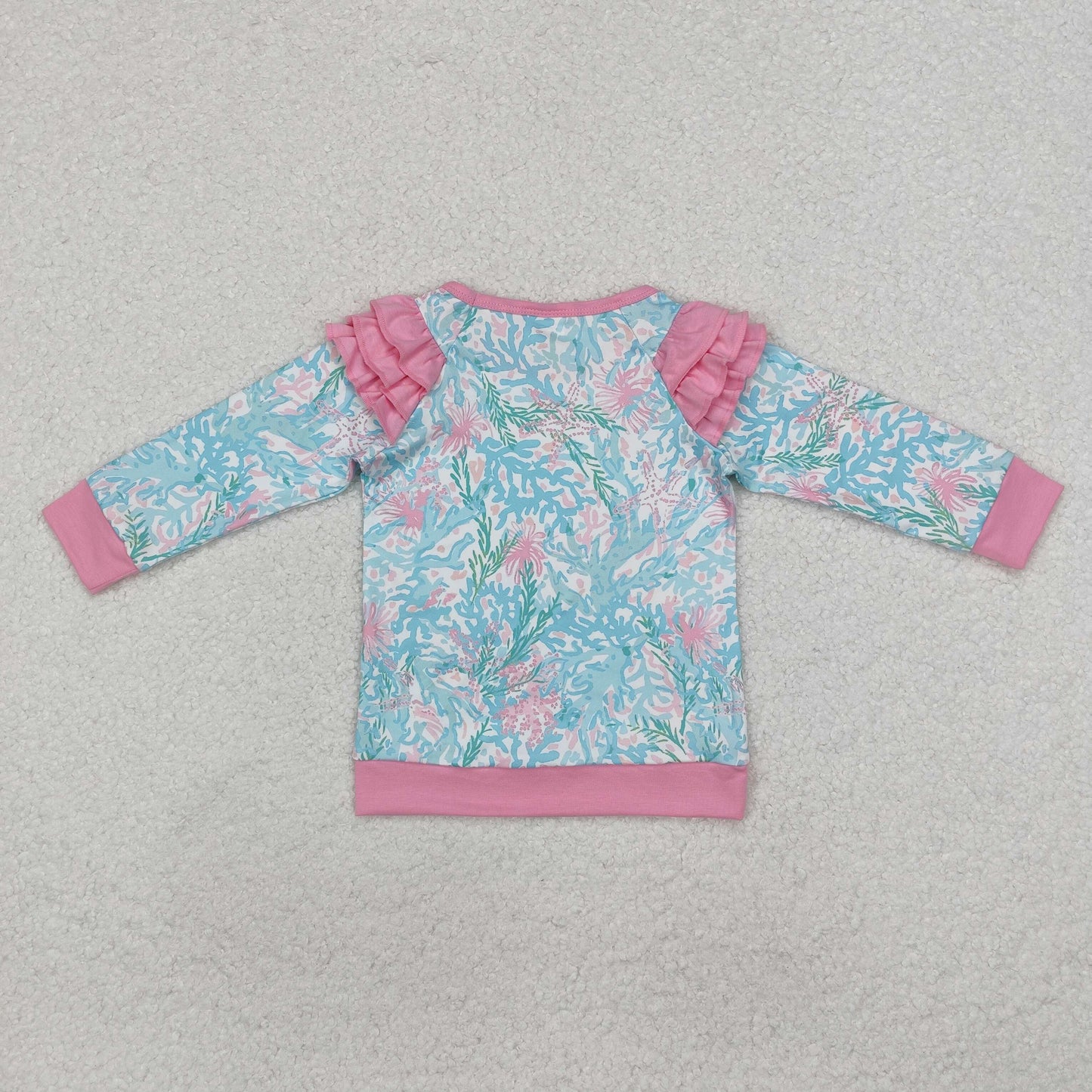 GT0763 Seagrass Pink Lace Long Sleeve Top