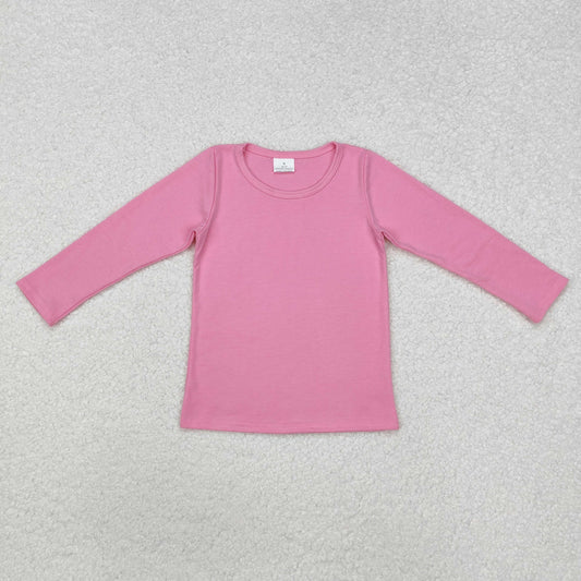 GT0781 Solid pink long-sleeved top