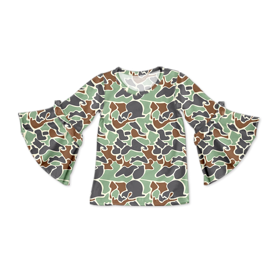 presale GT0790  Camouflage flared sleeve long-sleeved top  2024 9.16