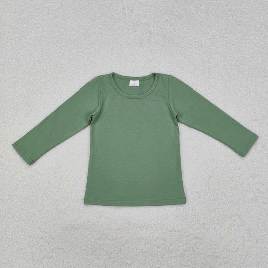 GT0804 Solid light green long-sleeved top