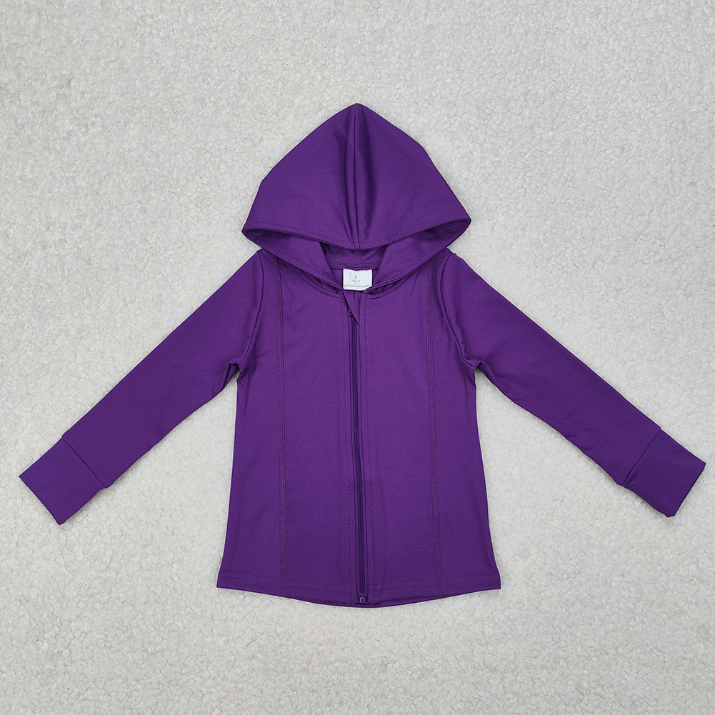 GT0807  Purple Yoga Wear Zippered Hooded Long Sleeve Top  D 3.13