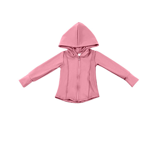 presale GT0808 Pink Yoga Wear Zippered Hooded Long Sleeve Top 2024 9.21