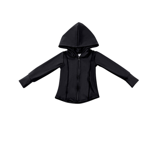 presale GT0809 Black Yoga Wear Zip-Up Hooded Long Sleeve Top  2024 9.21