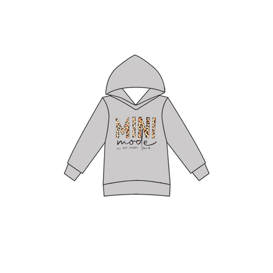 presale GT0835 Grey leopard print hooded long-sleeved top with letters 2024 9.28
