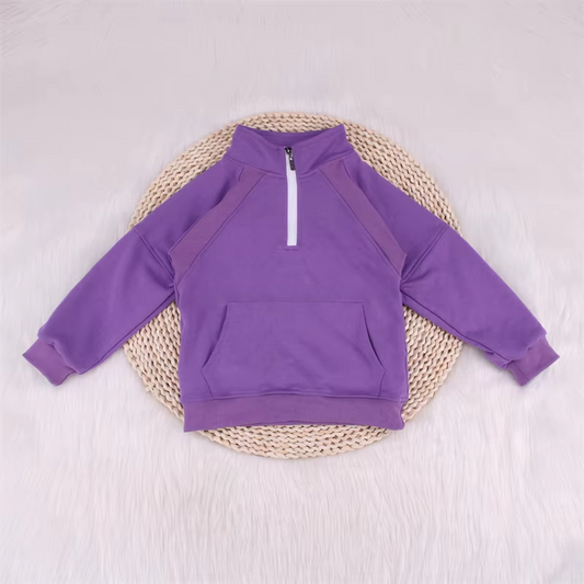 presale GT0842 GT0842 Baby Girls Purple Active Pulllover Top   2024 9.28