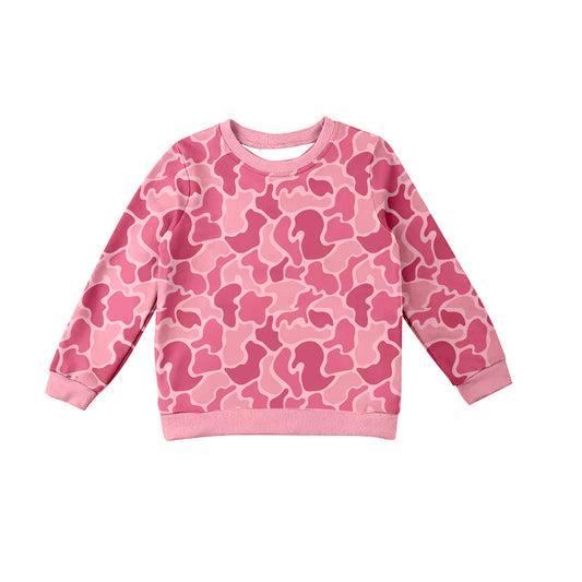 presale GT0865 Baby Girls Pink Camo Long Sleeve Tee Shirts Tops 2024 10.18