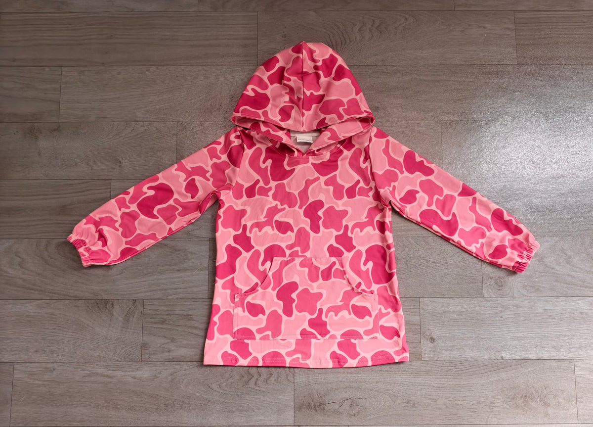pre order long sleeve pink camo girl hoodie