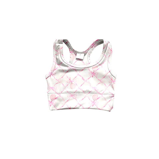 presale GT0883 White Yoga Tank Top with Racket Bow  2024 10.30