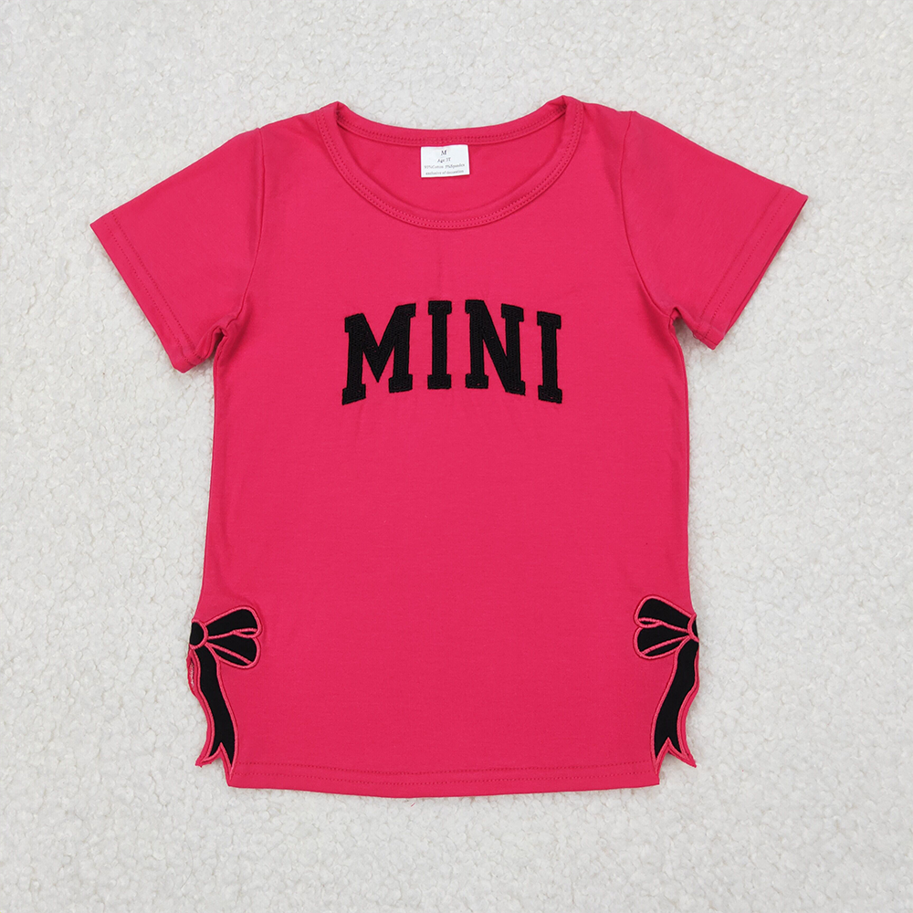 Embroidery Mommy and Me Baby Girls Mini Bow Tee Shirts Tops D 3.26