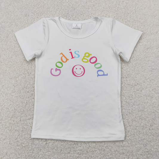GT0958  Baby Girls Short Sleeves GOD IS GOOD Shirts Top  D 4.11