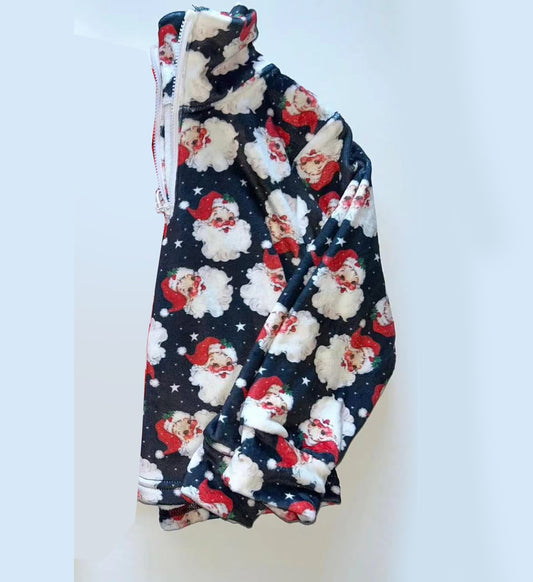 presale GT0975 Baby Girls Navy Long Sleeves Santa Stars Zipper Jacket Top D 3.19