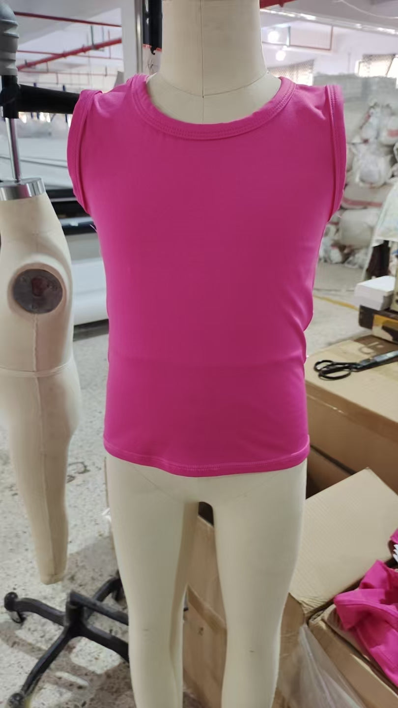 GT0982 Baby Girls Hot Pink Sleeveless Vests Top  D 5.23
