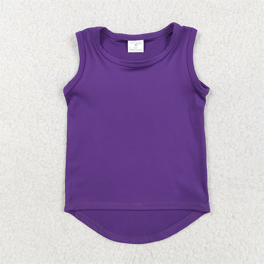 GT0996  Baby Girls Purple Sleeveless Yoga Active Tee Shirts Vest   D 4.2