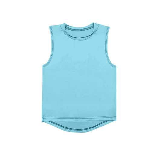 presale GT1001 Baby Girls Light Blue Sleeveless Yoga Active Tee Shirts Vest D 4.2
