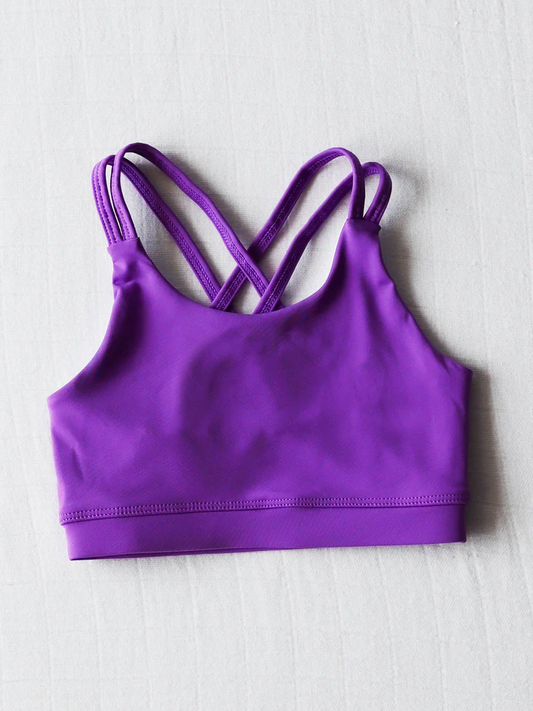 presale GT1003 Baby Girls Purple Strap Yoga Vest Top D 4.2
