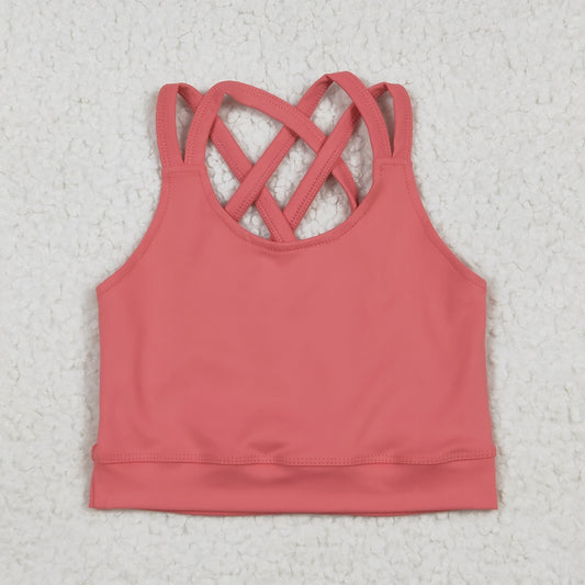 GT1004 Baby Girls Peach Strap Yoga Vest Top  D 6.17