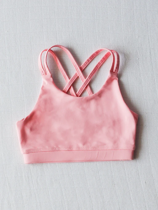 presale GT1006  Baby Girls Pink Strap Yoga Vest Top  D 4.2